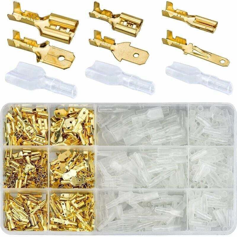 Lot De 600 Cosses À Sertir En Laiton 2.8/4.8/6.3mm - Connecteurs Mâles Et Femelles - Isolation Ignifuge - Conductivité Optimale