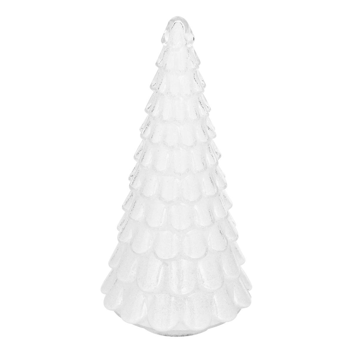Sapin De Noël Lumineux Led En Verre Blanc H. 32 Cm - Feeric Lights & Christmas
