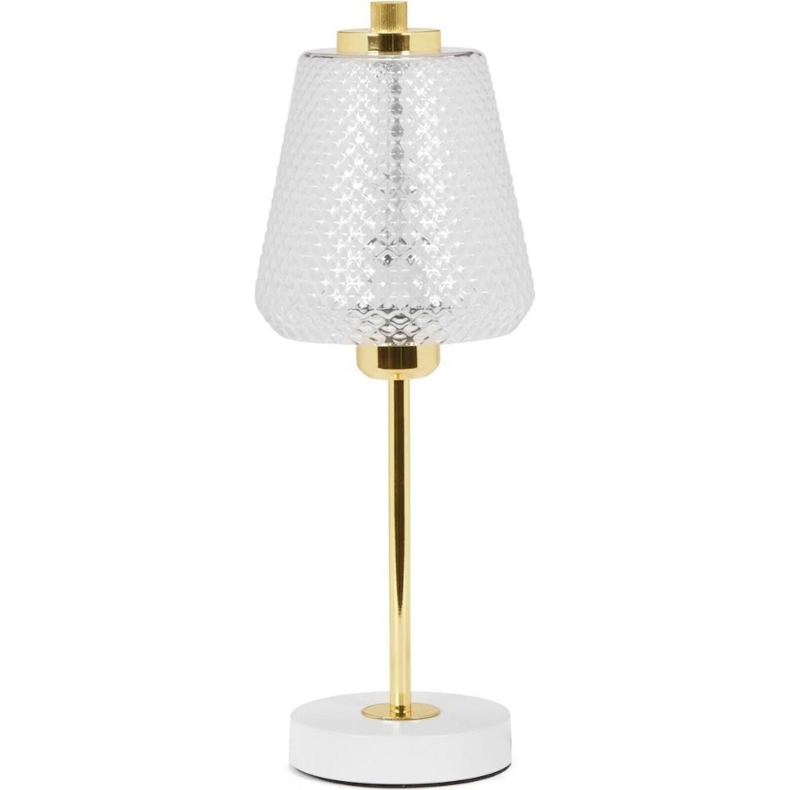 Lampe De Table Élégante Dorée Et Verre Pour Ambiance Chaleureuse - Doré Blanc Et Verre Transparent
