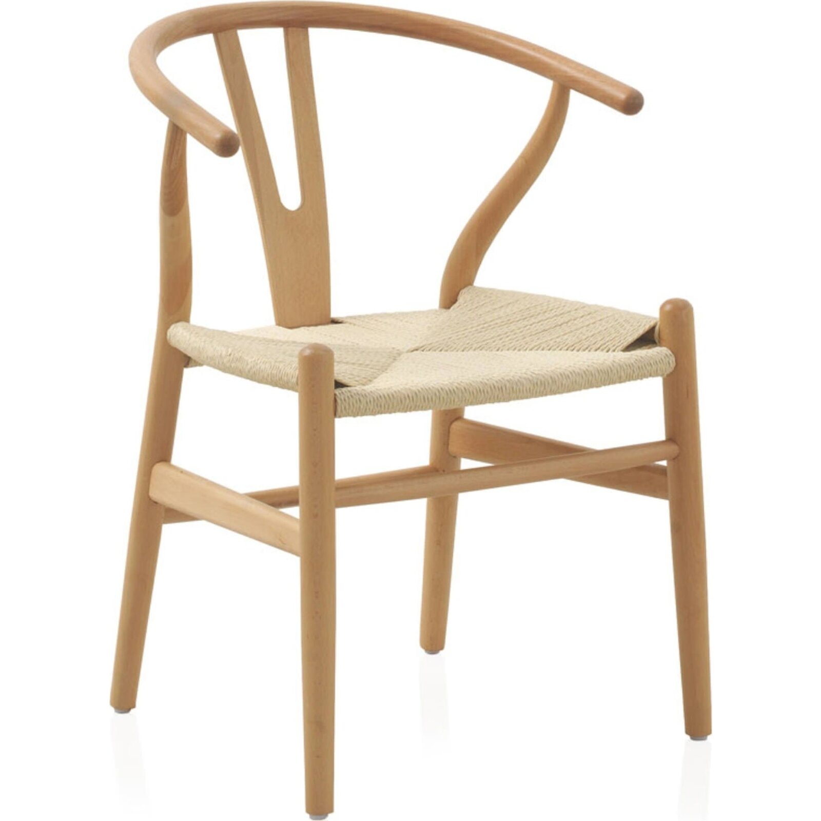 X4 Fauteuils En Bois De Hêtre Massif Et Assise Tressée Naturelle - Bois Naturel Et Assise Beige Clair