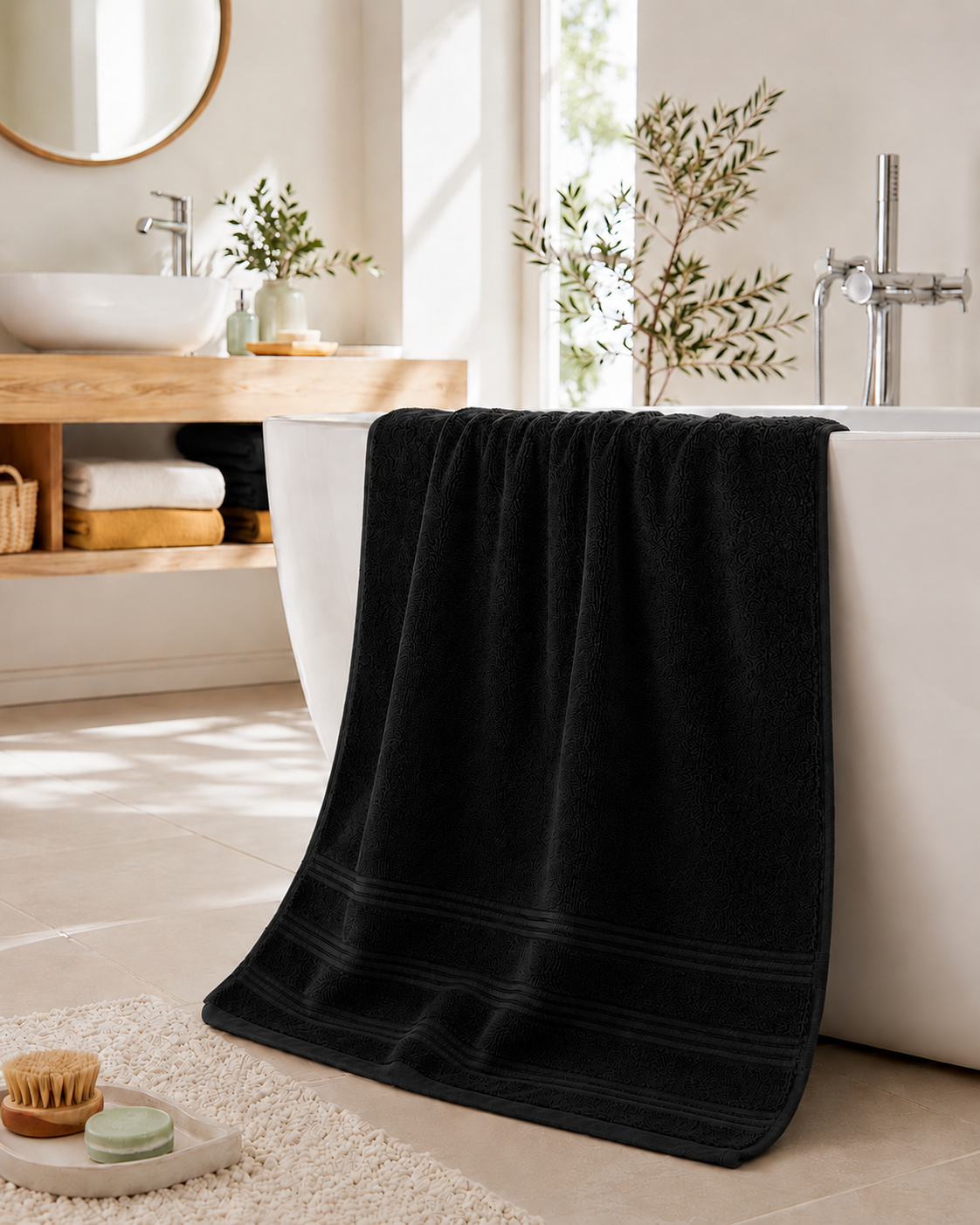 Drap De Douche Spa 70 X 140 Cm 100% Coton 400 Gr/m² - Truffe