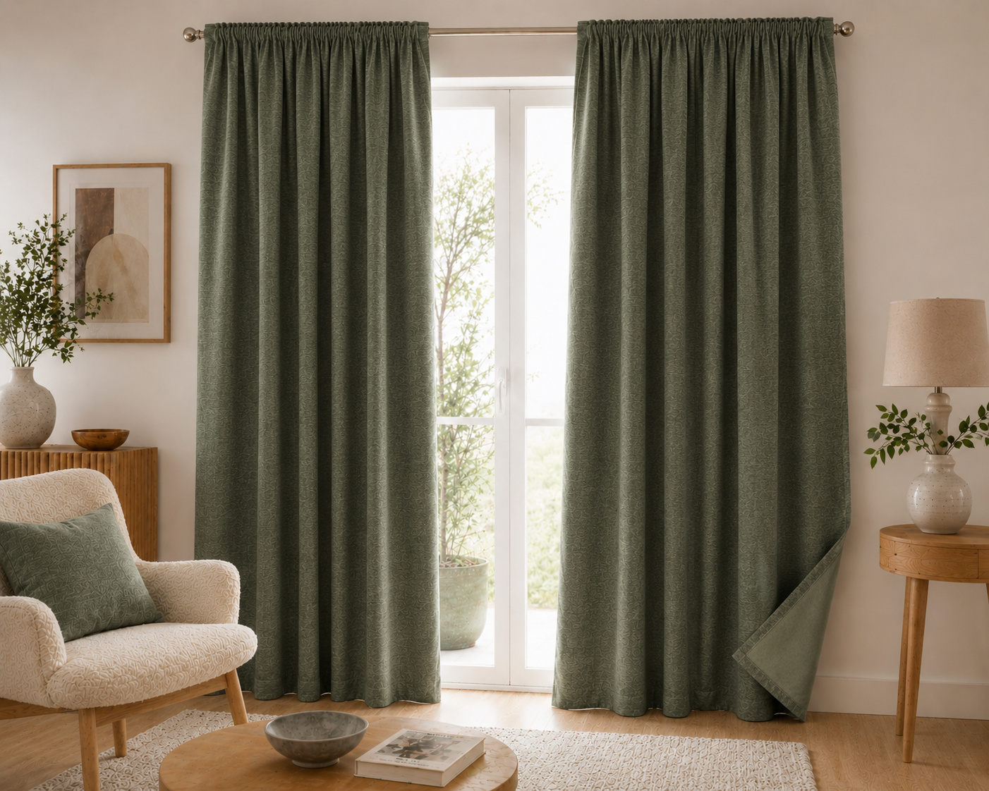 Lot De 2 Rideaux Blackout Romarin 140 X 260 Cm - Occultant Polaire - Galon Fronceur