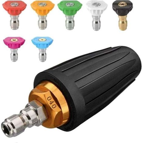 Buse Turbo Pour Nettoyeur Haute Pression - 7 Pointes De Pulvérisation - Raccord Rapide 1/4' - Pression 4000 Psi - Nettoyage Efficace Béton Et Briques