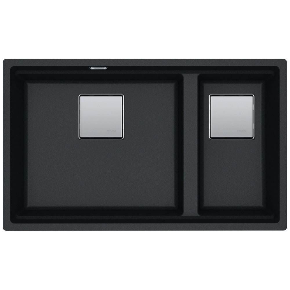 Franke - Cuve Kubus 2.0 Fragranit Kng 120 - Onyx - Bonde Automatique - 760 X 460 X 200/200 Mm