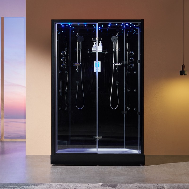 Cabine Douche Hammam Xdual 140 Black Archipel® - 140x90 Cm