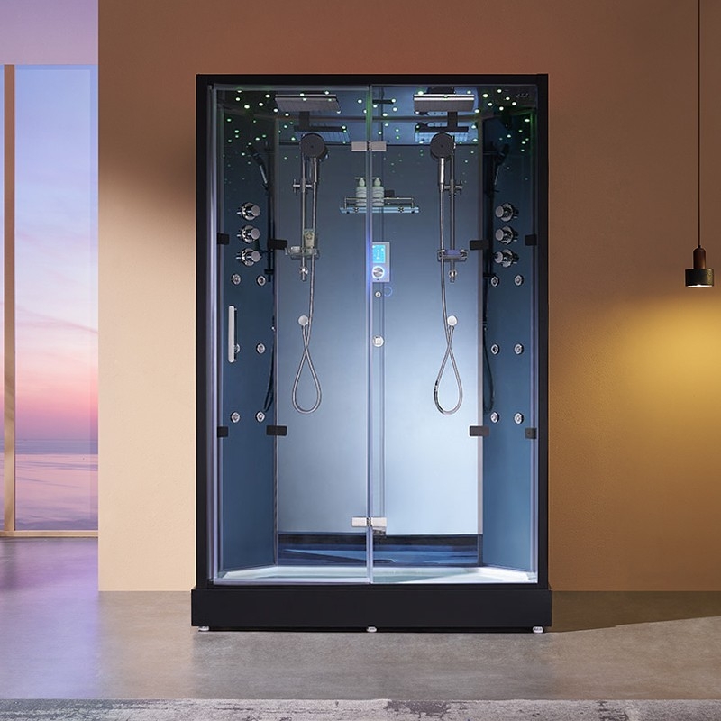 Cabine Douche Hammam Xdual 140 Miroir Bleu Archipel® - 140x90 Cm