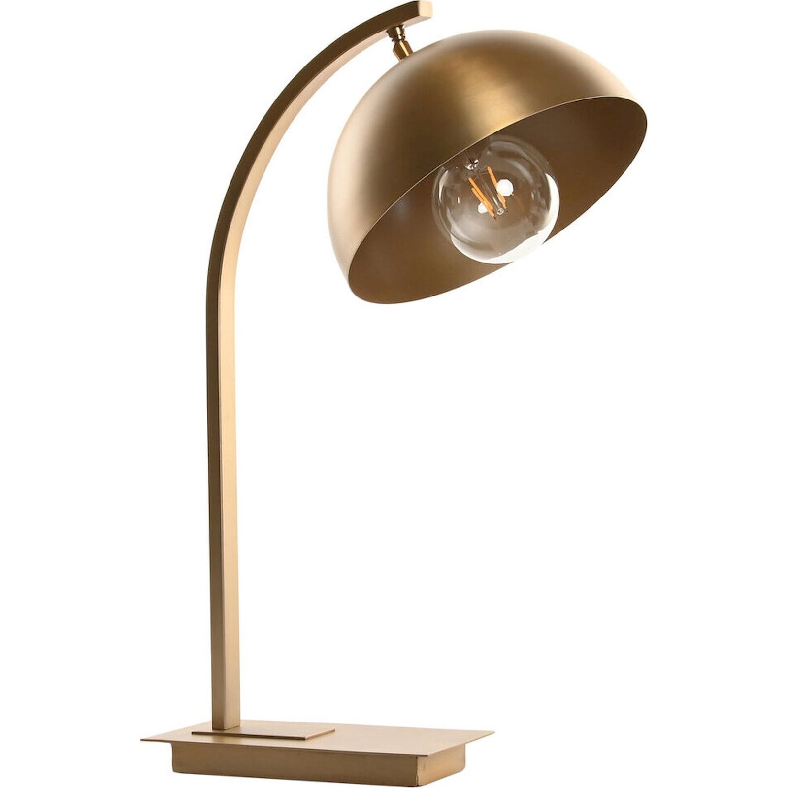 Lampe De Table Dorée En Acier Patiné Design Élégant - Doré Patiné Élégant