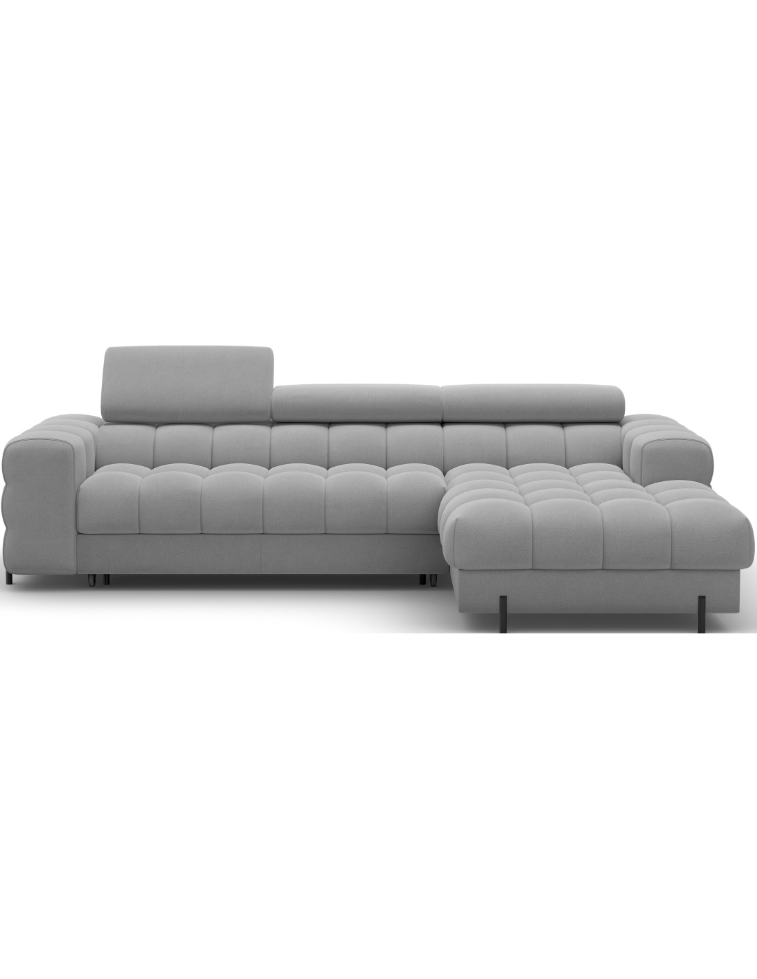 Canapé D'Angle Droit Convertible Gris Confort Premium 285x99x181cm Filtro
