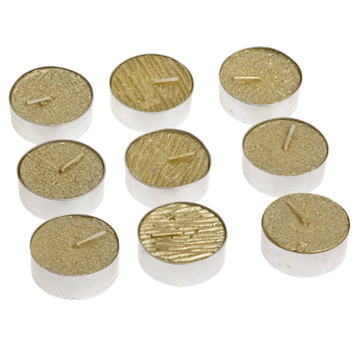 Lot De 9 Bougies Chauffe-plats Pailletées 12 Gr Or - Atmosphera Créateur D'intérieur