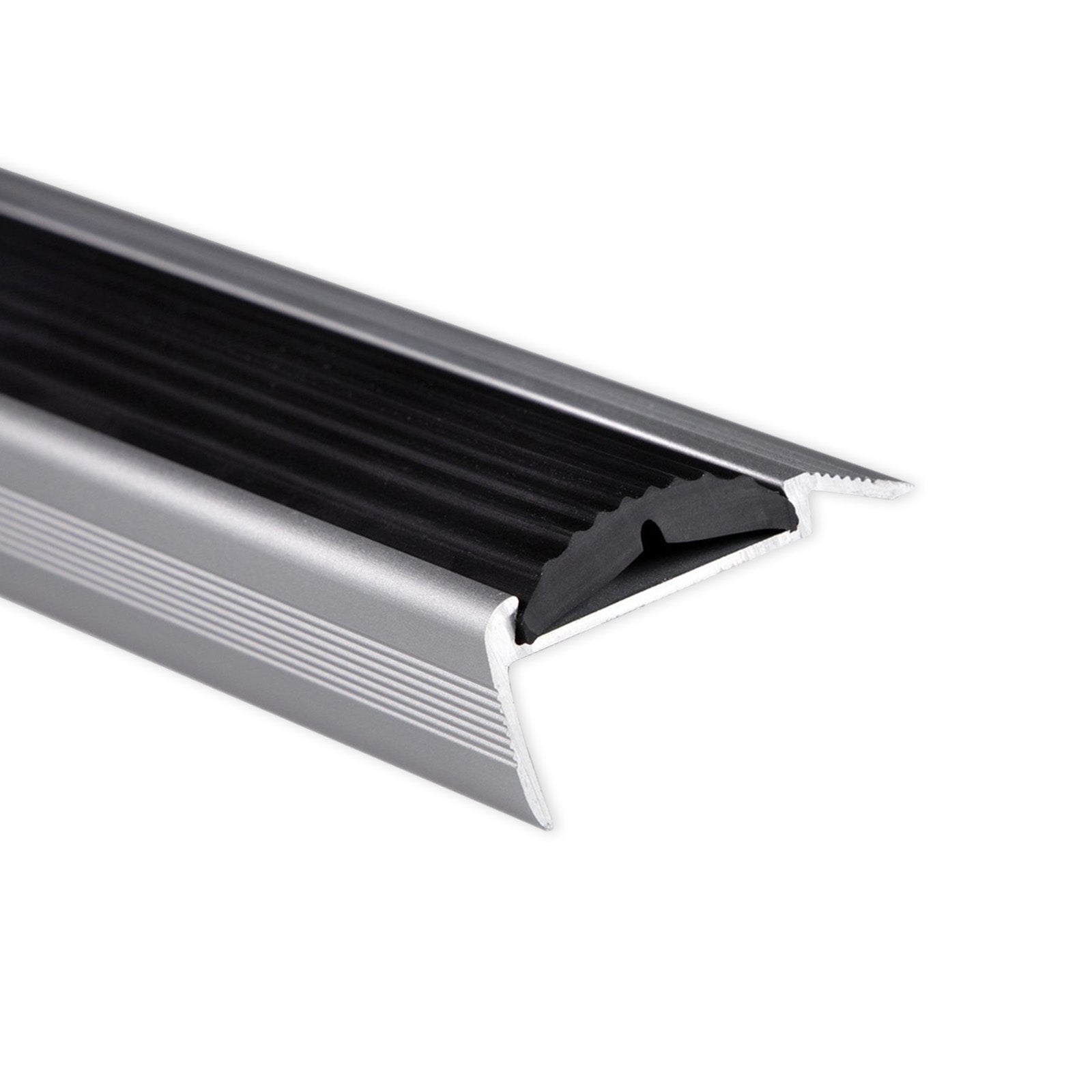 Seuil D'Escalier Avec Simple Caoutchouc Power Grip Longueur: 90 Cm Pré-percé Noir
