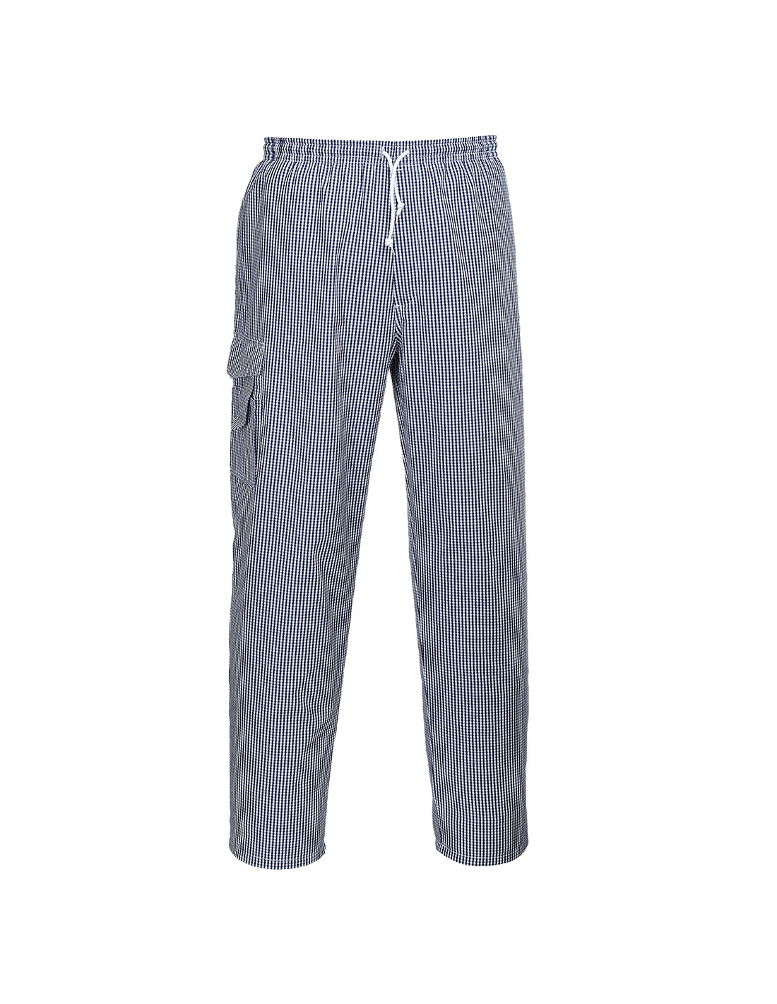 Pantalon De Cuisine Portwest Chester 100% Coton Blanc / Bleu M