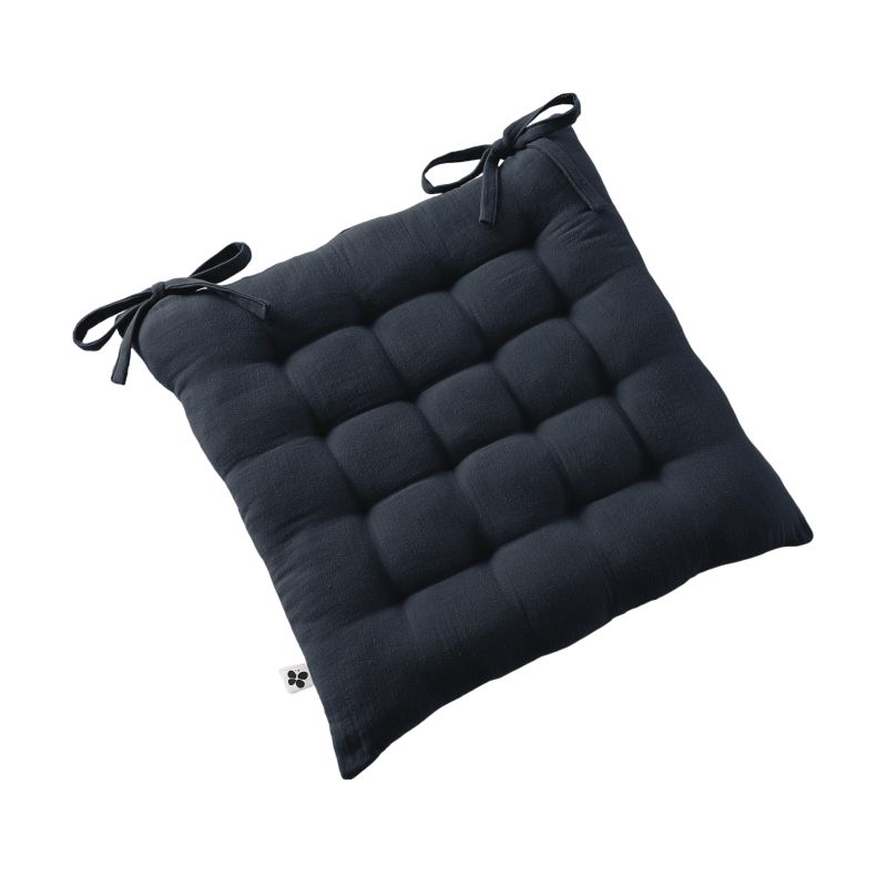 Assise Matelassée 16 Points "gaïa" 40 X 40 Cm "gaze De Coton" L'Effet Papillon - Gaia Minuit -
