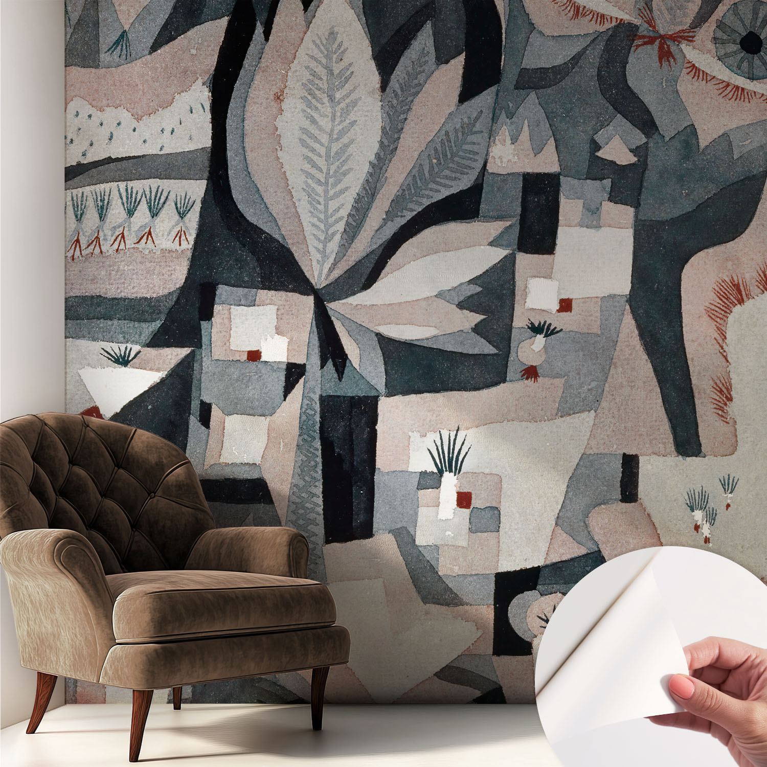 Papier Peint Autocollant Mural Avec Colle Pour Salon Et Chambre Décoration Murale Rapide Abstraction De La Nature 250x250 Cm