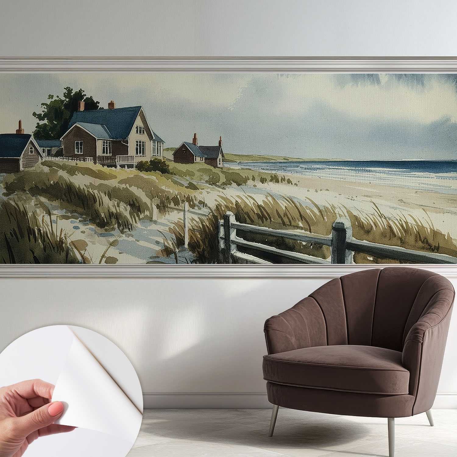 Papier Peint Adhésif Décoratif Avec Colle Pour Salon Chambre À Coucher Et Bureau Design Moderne Et Facile À Poser Dunes De Plage 250x104 Cm