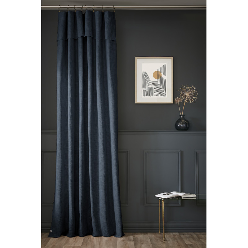 Rideau Ajustable + 8 Anneaux Pince "sixtine" 140 X 270 Cm L'Effet Papillon - Sixtine Minuit - 2 Panneaux Ajustable 140 X 270 Cm