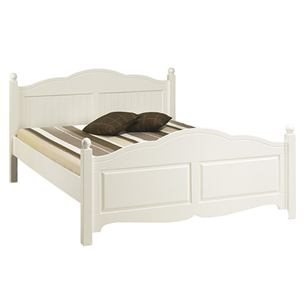 Beaux Meubles Pas Chers - Lit Blanc 2 Places 140 X 190 De Style Anglais