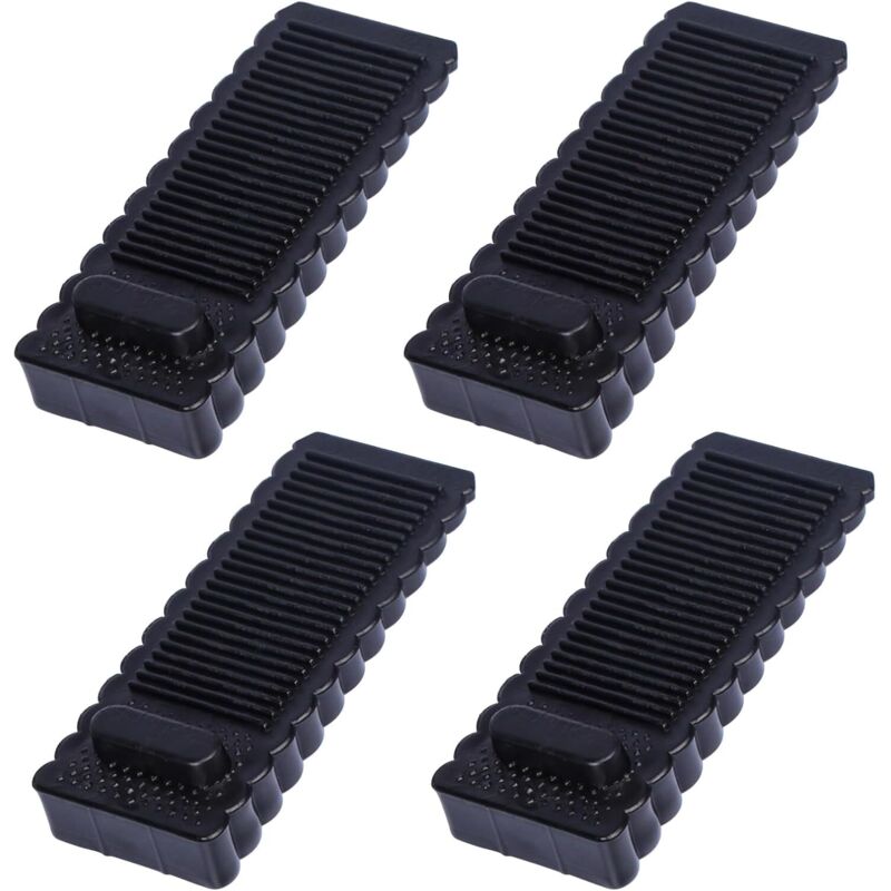 4 Pièces Noir Antidérapante Bloc Arrêts De Portes Durables Butee De Portail Bloque Butoir De Porte Empilables Pour Tous Types De Sols En Intérieur Et Extérieur