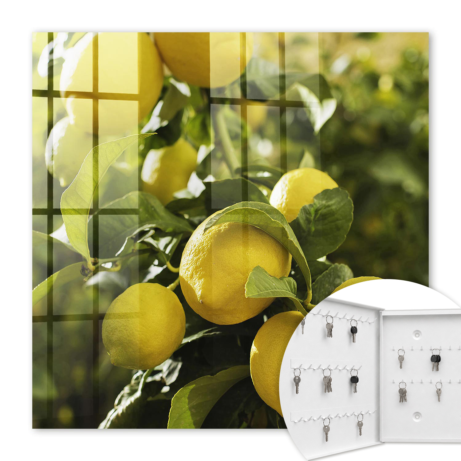 Armoire À Clés - (30 Cm X 30 Cm) - Boîte À Clés Murale - Coffret De Rangement Pour Clés - Couleur Blanche - Ouverture Vers La Gauche - Pour Maison Et Bureau - Fraîcheur Juteuse