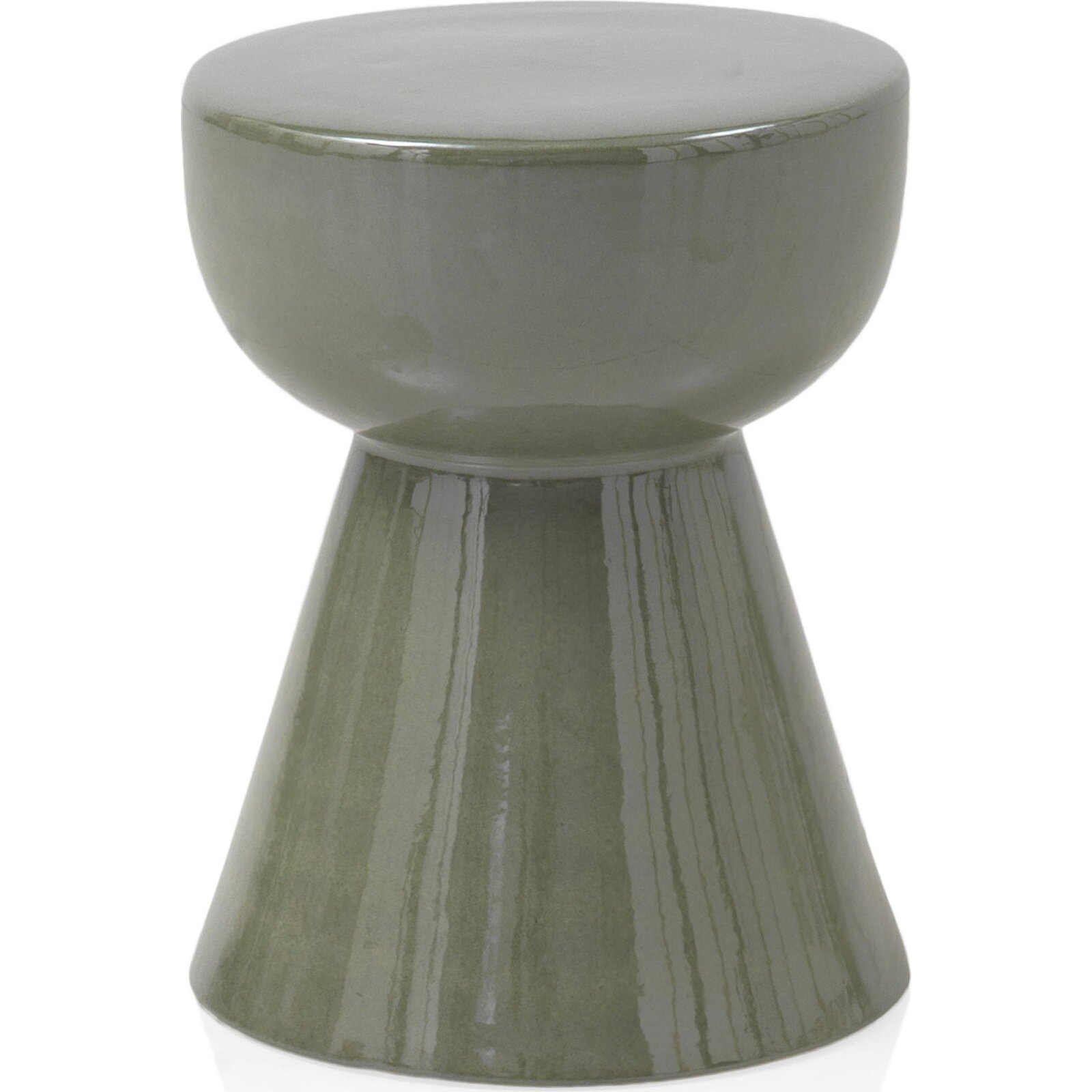 Tabouret Céramique Vert Brillant Décoratif Et Polyvalent - Vert Brillant Contemporain