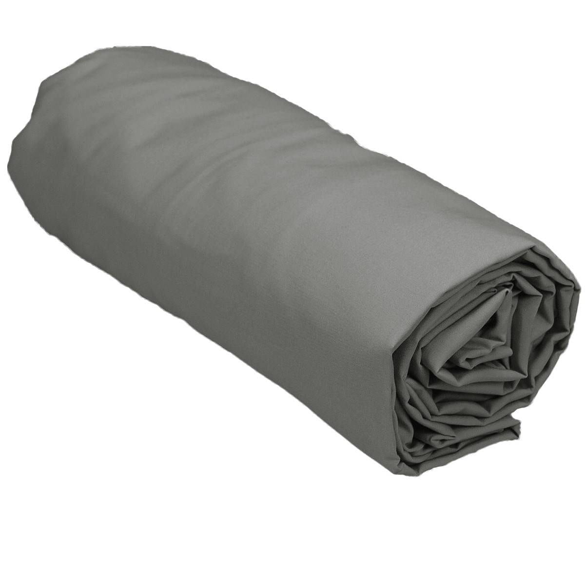 Drap-housse Satin De Coton Versatin - Gris - 180x200