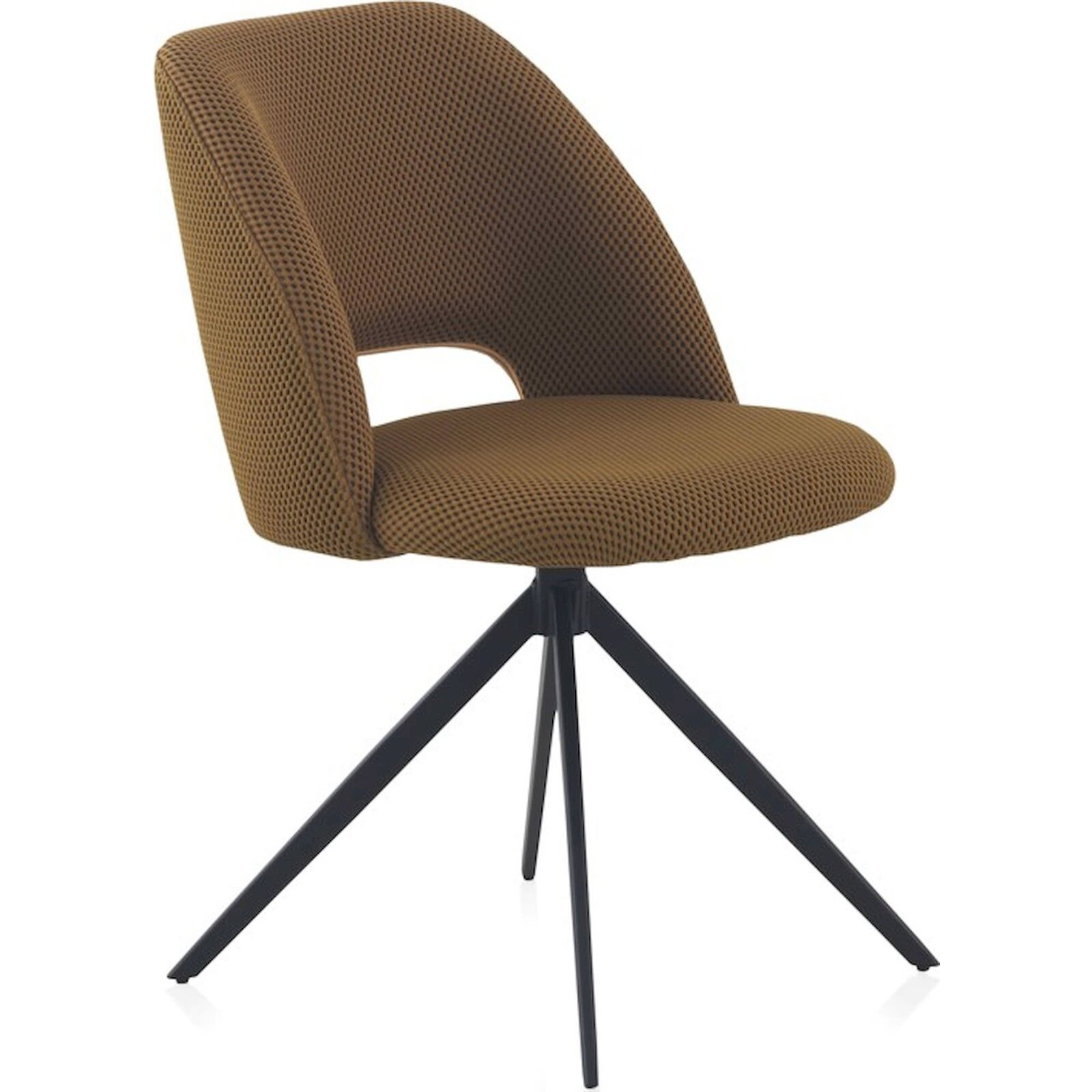 X4 Chaises Tapissée Moutarde Nid D'Abeille Pivotante Pieds Noirs - Moutarde Nid D'Abeille