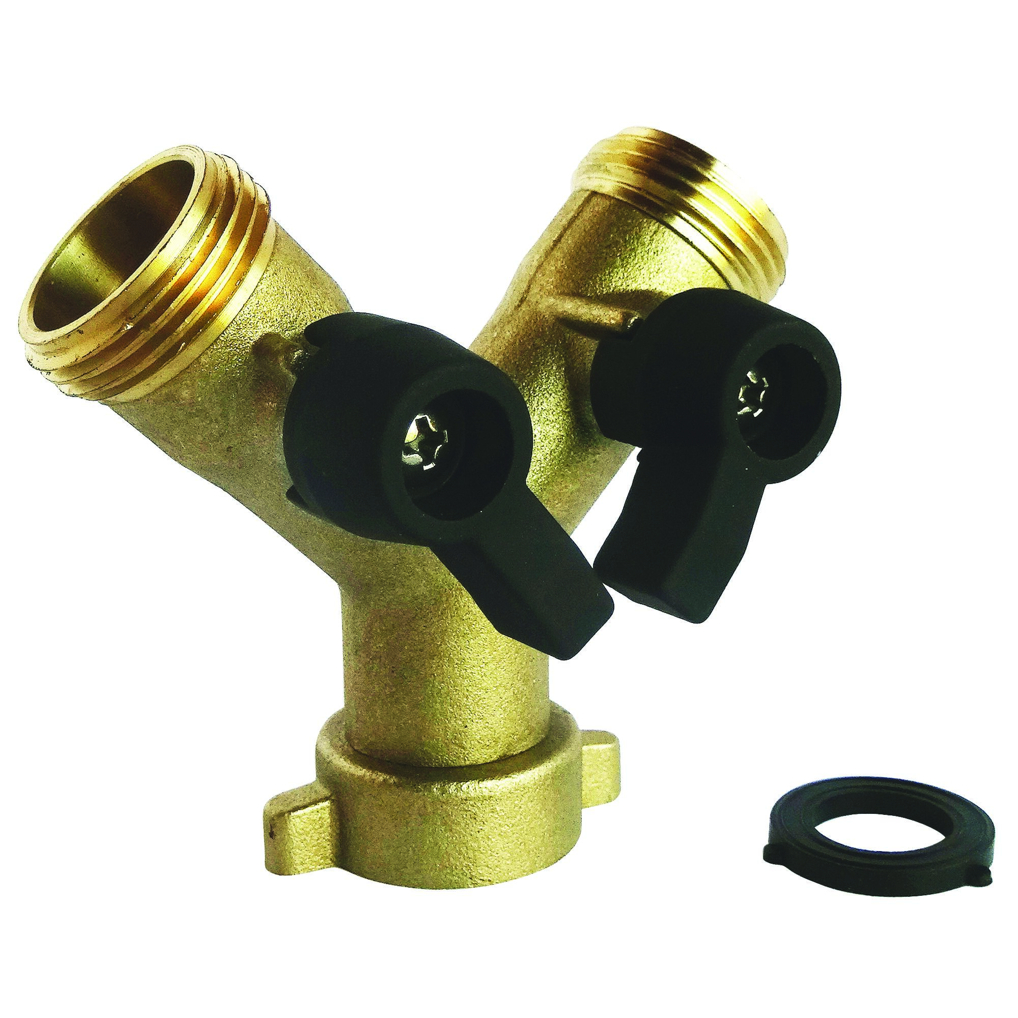 Ayor - Raccord Laiton 2 Voies En Y Avec Vannes 1/4 Tour Mf 20/27 Pr Tuy D'Alimentation