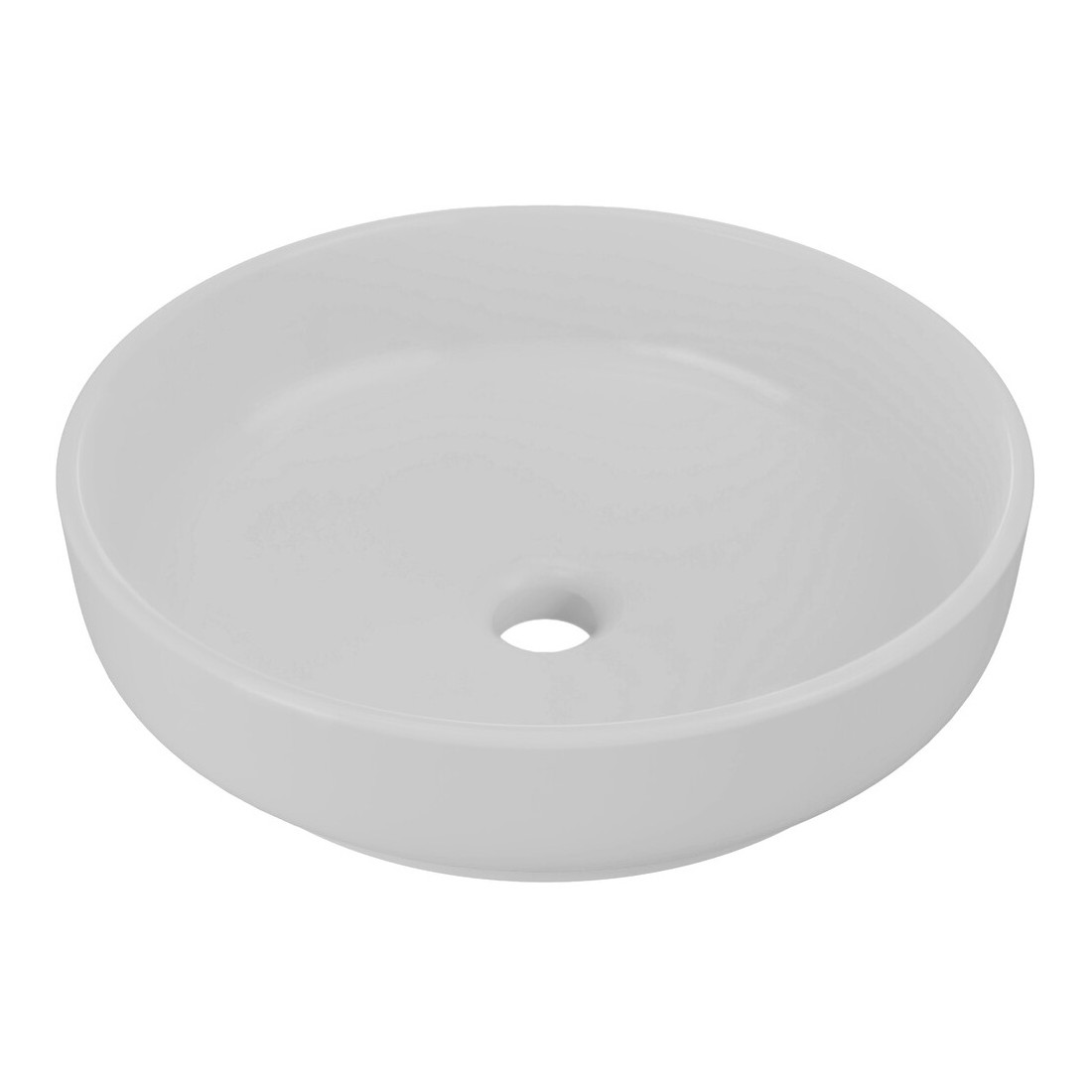 Vasque À Poser Ronde 40 Cm En Céramique Gris Clair Mate