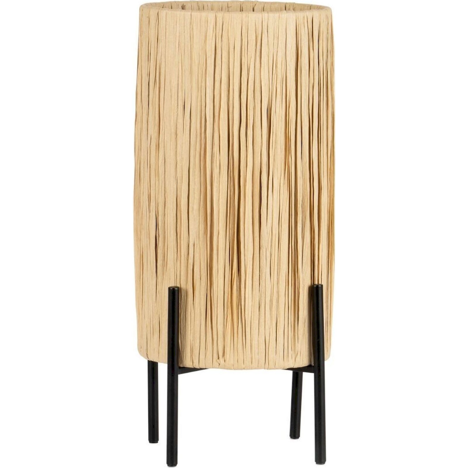 Lampe De Chevet En Papier Effet Rustique Et Laiton Brossé - Papier Naturel Et Pieds Noirs