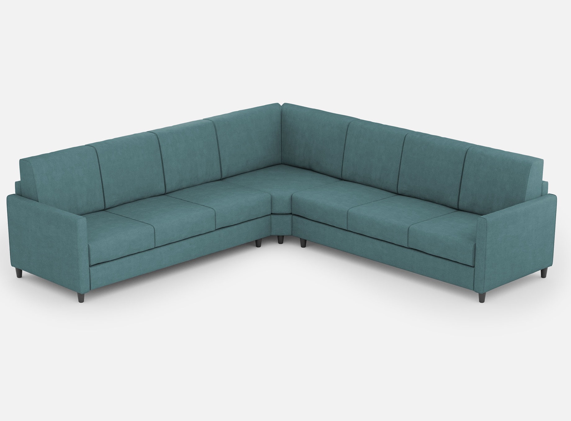 Canapé D'Angle Moderne Italien Tissu Bleu Pétrole Korane - 5 Tailles 281x281 Cm-taille 281x281 Cm
