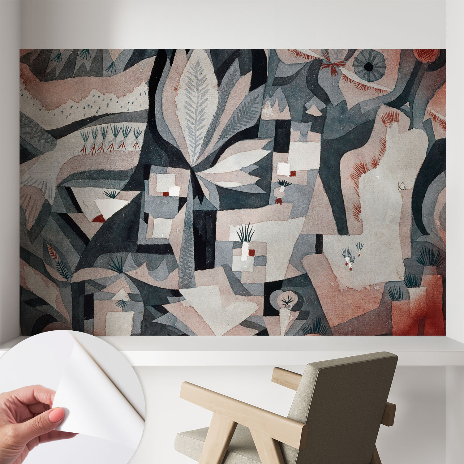 Papier Peint Autocollant Mural Avec Colle Pour Salon Et Chambre Décoration Murale Rapide Abstraction De La Nature 104x70 Cm