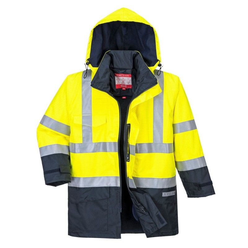 Parka Hv Bizflame Rain Multi-risques Jaune/marine Xs