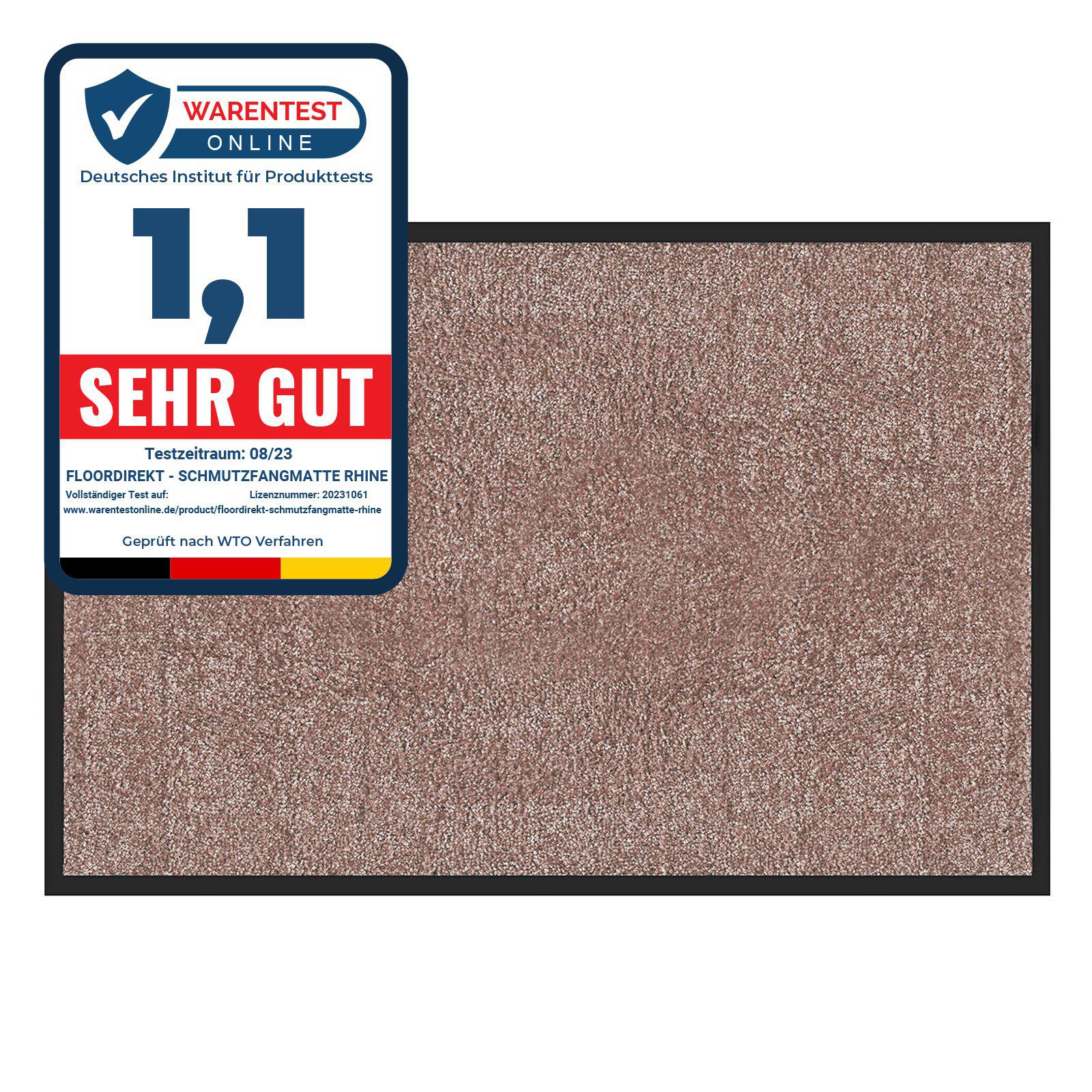 Karat - Tapis De Porte Paillasson D'Entrée Rhine Gull 90 X 120 Cm