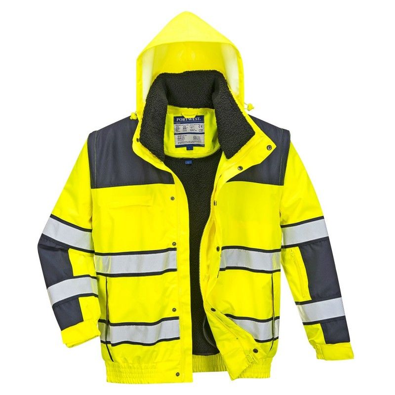 Blouson Hivis 3 En 1 Jaune/marine S