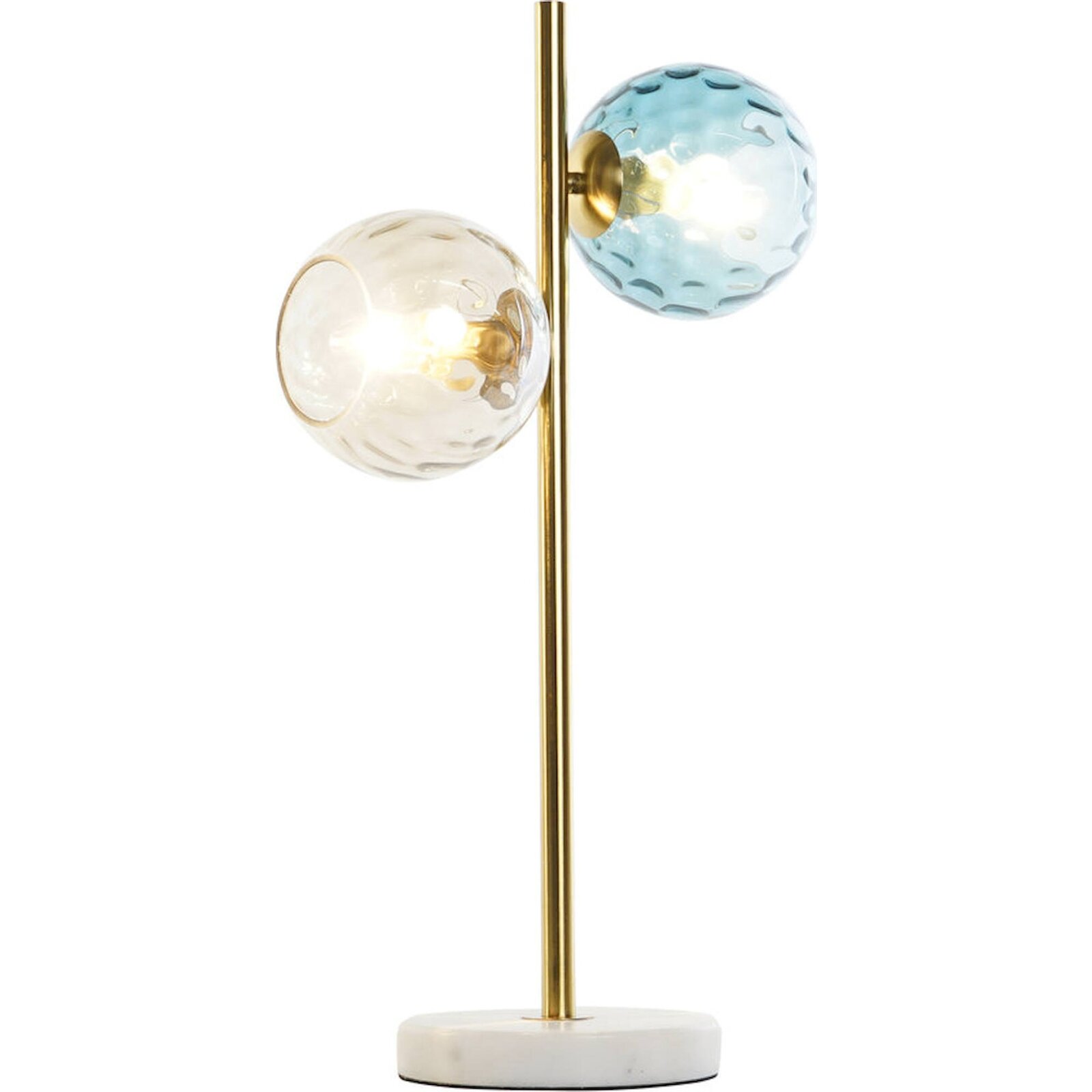 Lampe De Salon Chic En Verre Marbré Doré Et Design Moderne - Doré Et Verre Multicolore