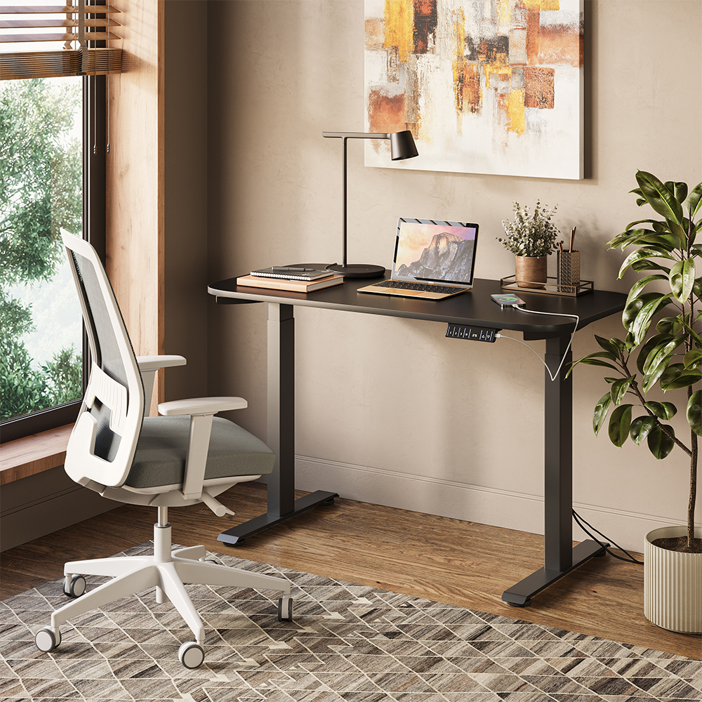 Bureau Elevate, Noir/anthracite, 120x60cm 2 Moteurs, Vicco