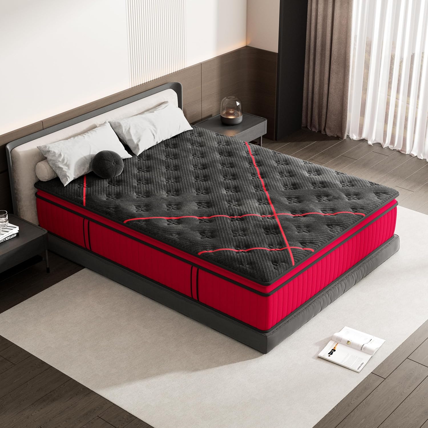 Dewinner - Matelas Ressorts Ensachés 140x190 Cm - Mousse De Confort Double - Soutien 7 Zones - Isolation Des Mouvements - H3/h4 Ferme - Technologie Antibactérienne
