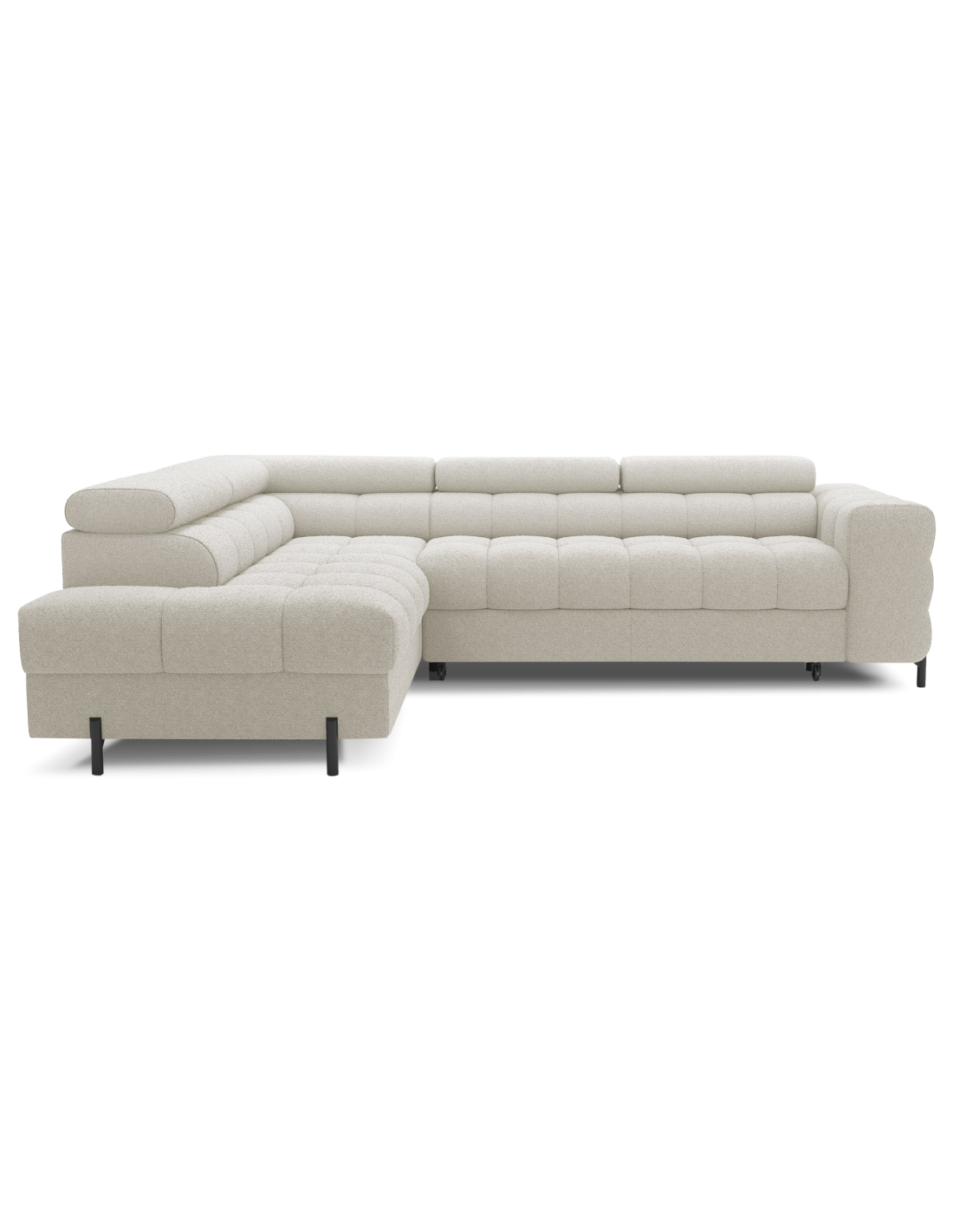 Canapé D'Angle Gauche Ferrum Beige Clair Avec Coffre Avec Coffre 276x93x200cm
