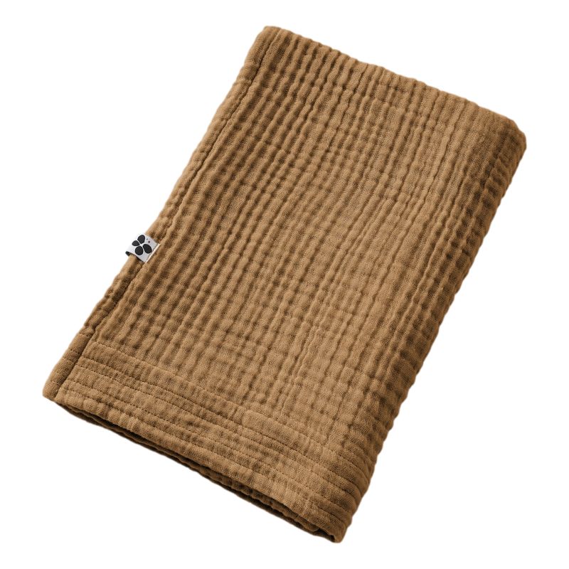 Serviette De Toilette 50 X 90 Cm Gaze De Coton Unie Gaïa L'Effet Papillon - Gaia Camel -