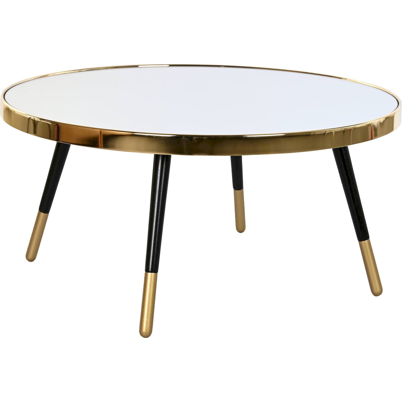 Table Basse Élégance Moderne En Acier Doré - Dorure Éclatante Et Noir Chic