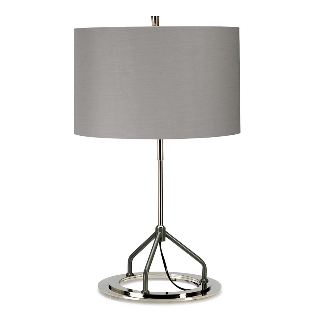 Lampe Table Argent Abat-jour Gris Vicenza E27 Elstead