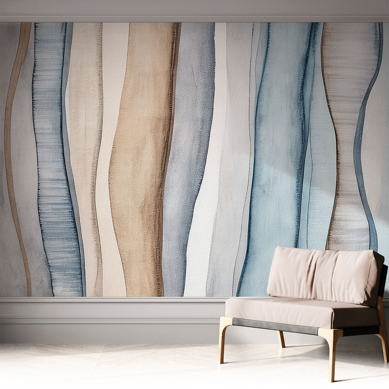 Papier Peint Adhésif Avec Colle Pour Décoration Moderne De Salon Chambre À Coucher Cuisine Et Bureau Facile Rayures Abstraites 312x219 Cm