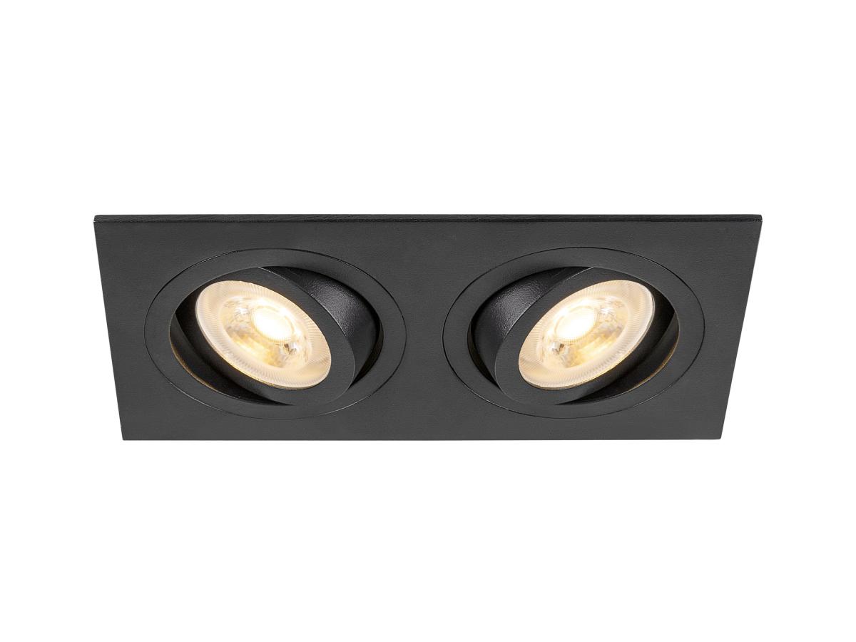 Encastré De Plafond New Tria® 155 Carré Double Gu10 Noir - Slv - 1008510