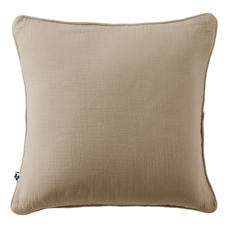 Coussin Déhoussable Avec Passepoil "gaïa" 45 X 45 Cm "gaze De Coton" L'Effet Papillon - Gaia Ficelle -