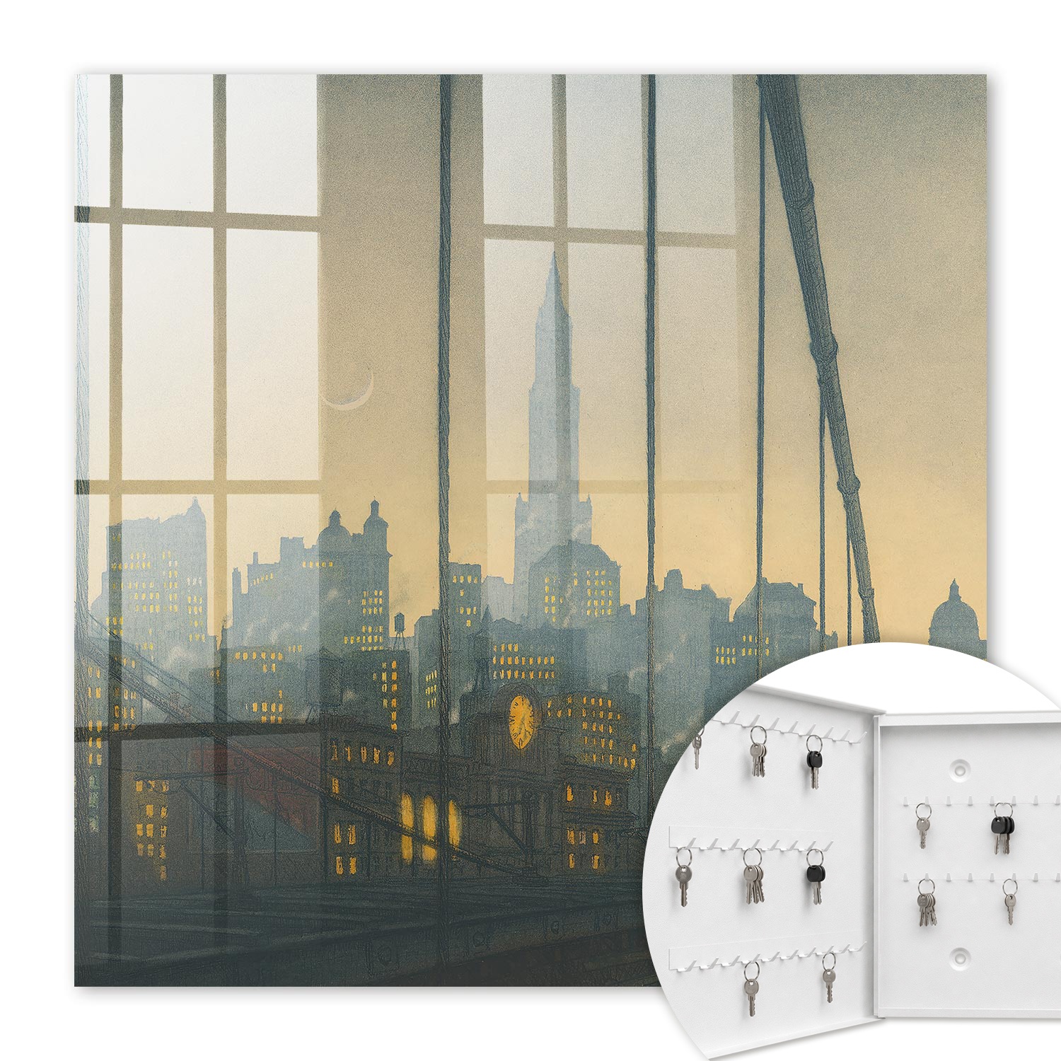 Armoire À Clés - (30 Cm X 30 Cm) - Boîte À Clés Murale - Coffret De Rangement Pour Clés - Couleur Blanche - Ouverture Vers La Gauche - Pour Maison Et Bureau - À L'Ouest De La Ville