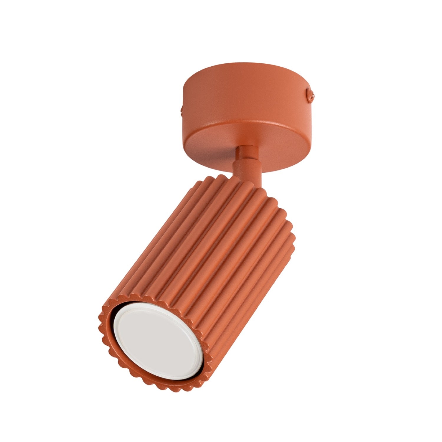 Spot De Plafond Moderne Rond Nervuré Ocre Rouge 1xgu10 10w Karbon Sollux Lighting