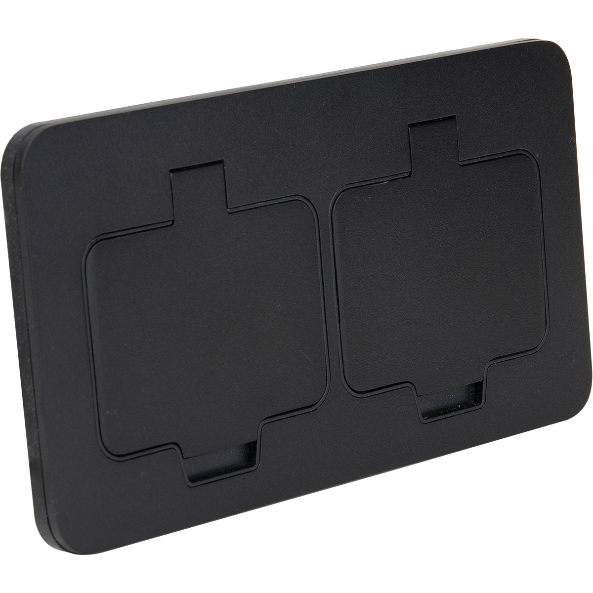 Double Prise De Sol Encastrable 2p+t Rectangulaire Ip55 - Noir + Boite - Protec
