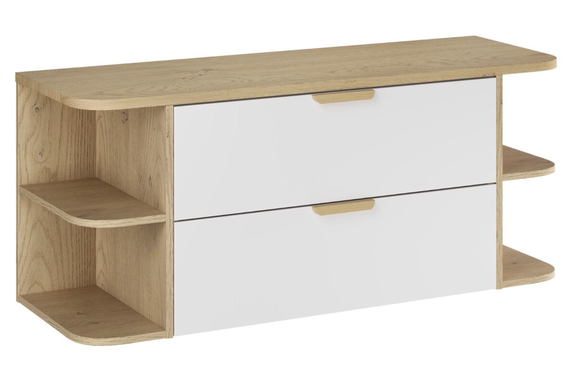 Ensemble Salle De Bain Suspendu Aster Avec Plan De Travail Et Niches Ouvertes 100 Cm-blanc-largeur 100 Cm