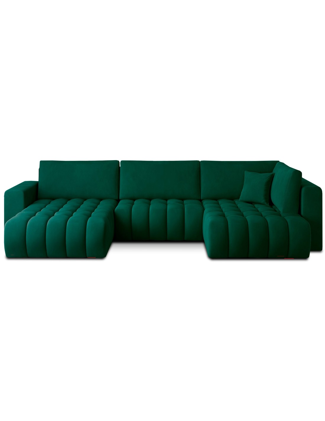 Canapé D'Angle Bonita Convertible 6 Places Vert Foncé Tissu - Gauche - 350x175cm