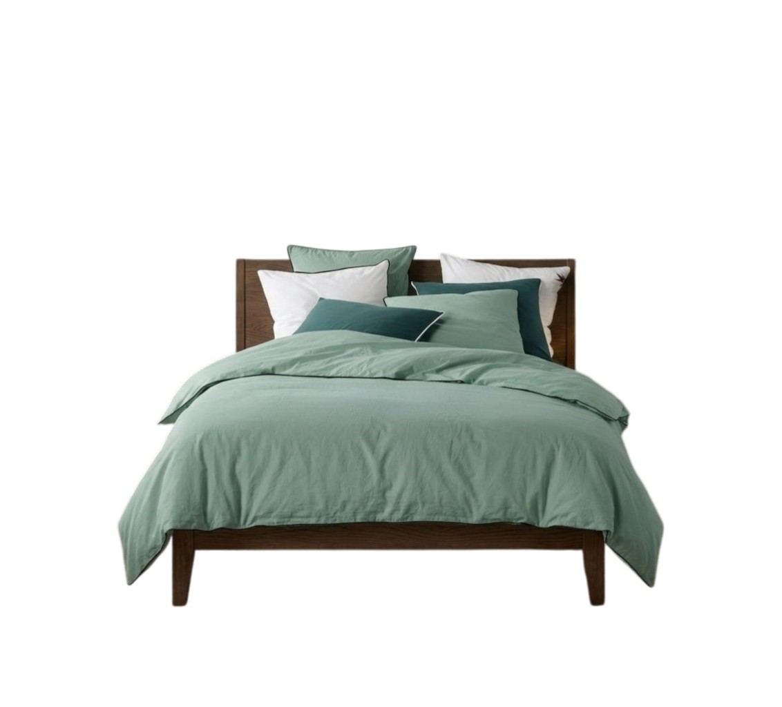 Parure De Lit En Coton Lave 260 X 240 Cm Linette Sauge