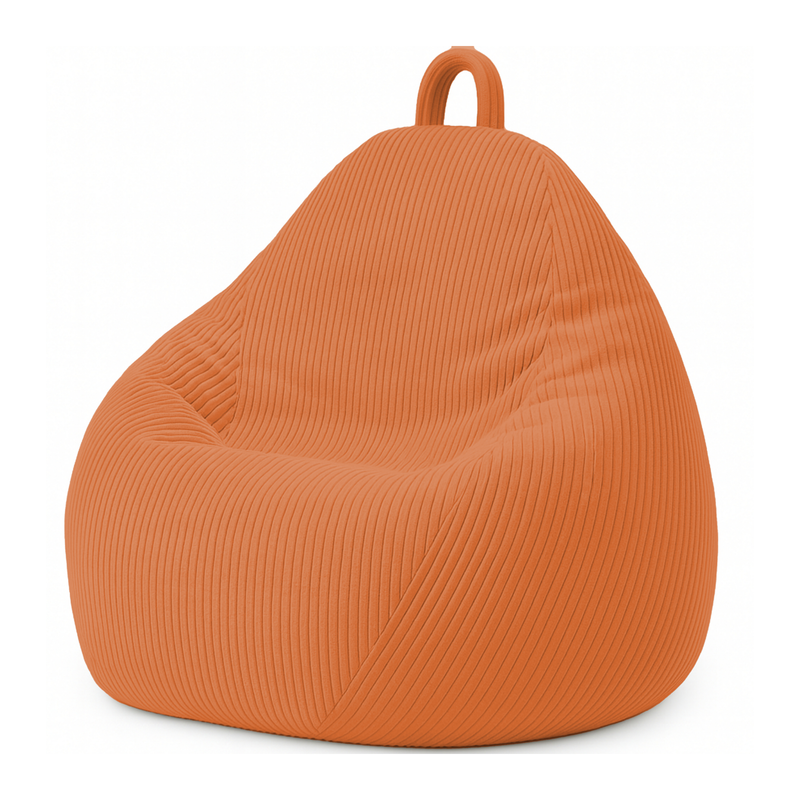 Pouf Poire Déhoussable Velours Côtelé - 105x85 Cm Terracotta